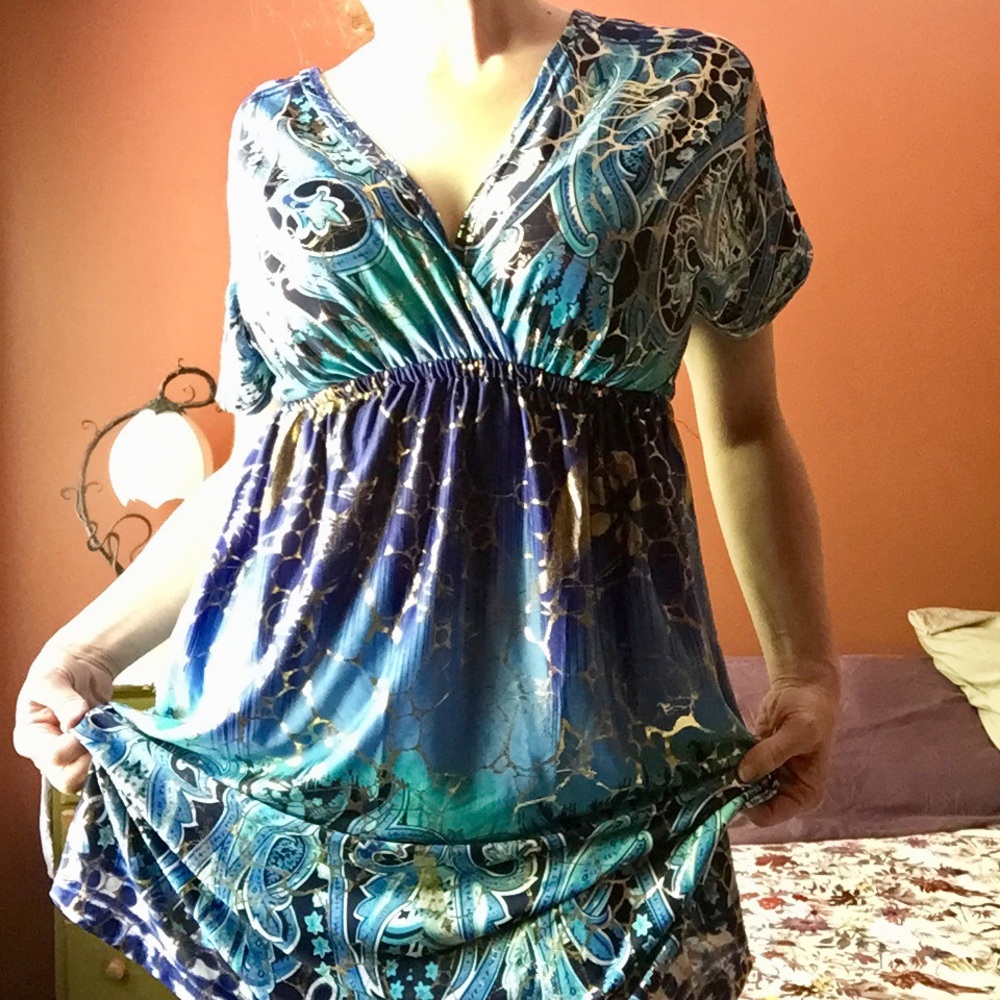 Shiny Silky Summer Dress
